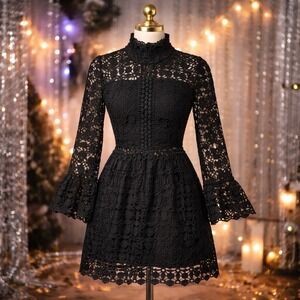Eilly Bazar Black Victorian Inspired Lace Dress Women S - Dark Fairy Whimsigoth